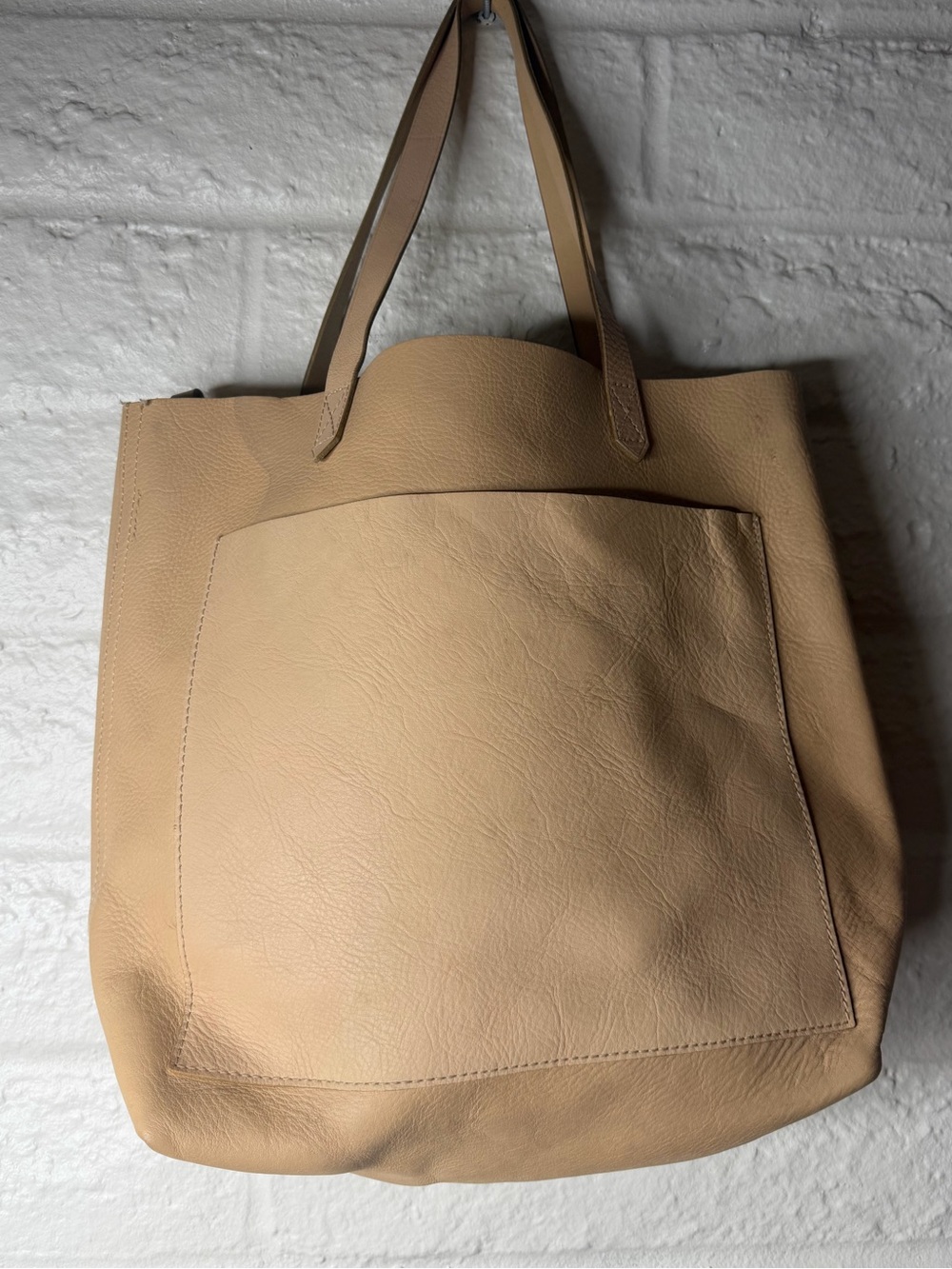 Madewell Beige  Leather Tote Bag Crossbody Stap